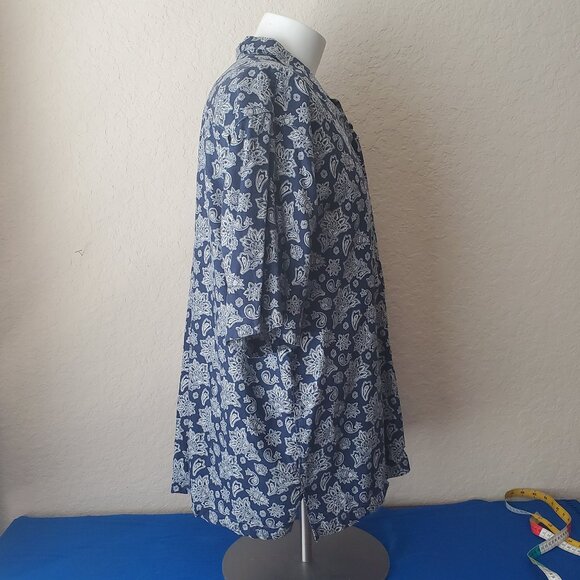 Daniel Cremieux Collection Blue & White Floral Button Down Shirt Mens Sz XL - Picture 6 of 8
